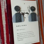 Pendiente Diada de Galiana Studio, pendientes colgantes de dos piezas en arcilla polimérica, hechos a mano