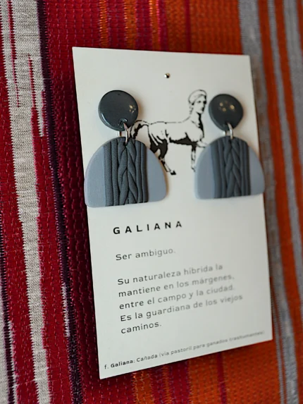 Pendiente Diada de Galiana Studio, pendientes colgantes de dos piezas en arcilla polimérica, hechos a mano