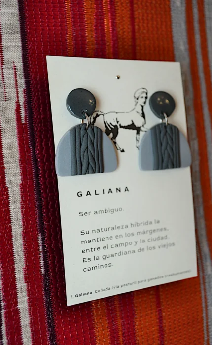 Pendiente Diada de Galiana Studio, pendientes colgantes de dos piezas en arcilla polimérica, hechos a mano