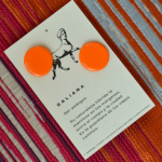 Pendientes Gema Botón Naranja