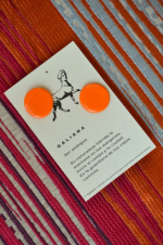 Pendientes Gema Botón Naranja