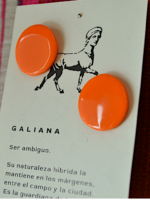 Pendientes Gema Botón Naranja - Imagen 2